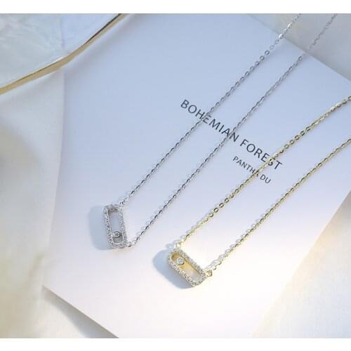 Classic Exquisite Anniversary Necklace Geometric Cubic Zirconia All-match Ladies Pendant Sweater Chain Anniversary Necklace