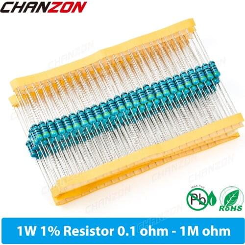 50 pcs/Lot 1W 1% Hihg Precision Metal Film Resistor 2 4.7 10 22 100 220 330 470 1K 4.7K 15K 47K 68K 220K 470K ohm 1 W Resistance