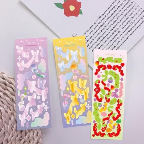 Korean Colorful Cute Deco Sticker Scrapbooking Diary Idol Card Kawaii Stationery Decorative Stickers Aesthetics