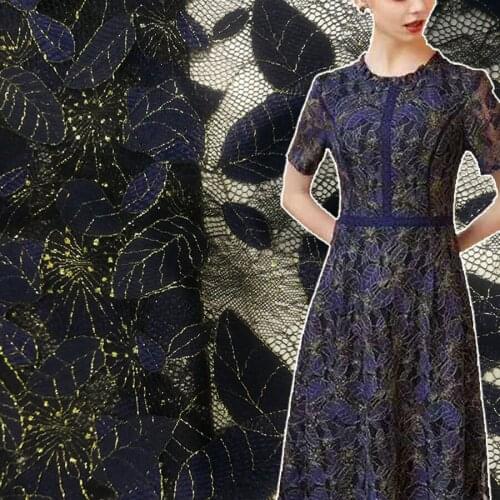 Western Style Plant Flower Pattern Lace Water-soluble Embroidery Fabric for Womens Dresses Tops Fabrics Per Meter Material