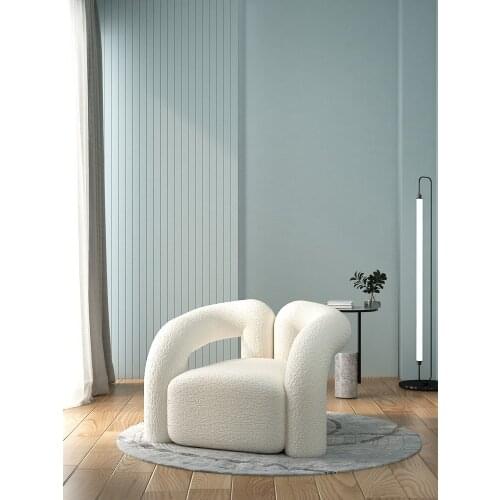 Zq Light Luxury Sofa Single Seat Chair Simple Modern Nordic Lambswool Living Room Leisure Chair