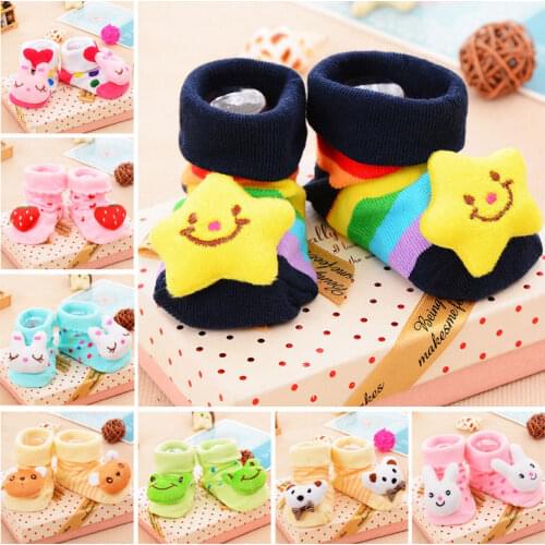 Baby Cartoon Socks Rubber Anti Slip Floor Kids Toddlers Fashion Cotton Cute Three Dimensional Doll Animal Newborn 0-6-12-18month