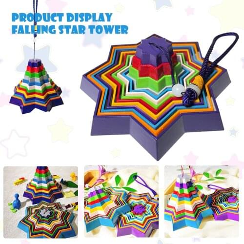 New Falling Star Tower Wind Chime Ornament Blue-green Pendant Sleep Aid Decompression Christmas Gift Wind Chime Decoration