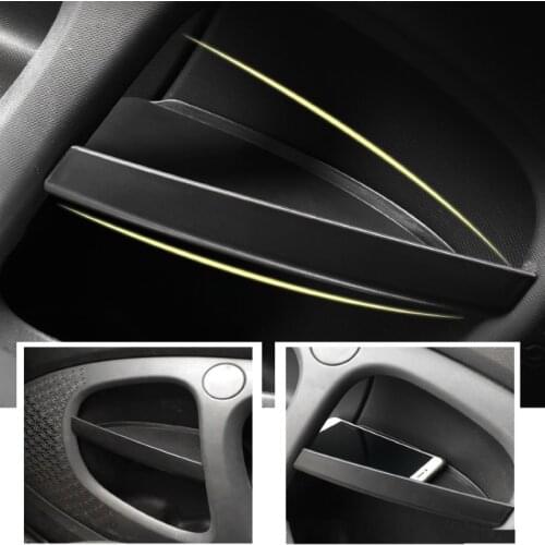 New High Quality 2PCS For Mercedes New Smart 453 Fortwo 2015-2019 Car Door Handle Storage Box ABS Black Stowing Tidying