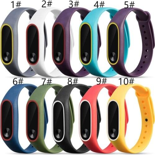 New Silicone Wrist Strap Bracelet Double Color Replacement watchband for Xiaomi Mi band 2 Wristbands belt 100pcs High Quality