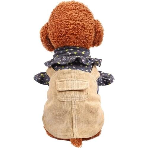 Dog Clothes Classic Pet Dress Fashion Corduroy Shirts for Cats Dogs Spring Summer Clothing for Small Dogs Chihuahua Pug Clothing