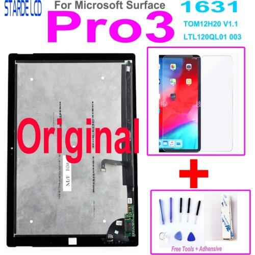 Grade AAA Starde Original LCD For Microsoft Surface Pro3 Pro 3 1631 V1.1 V1.0 LCD Display Touch Screen Digitizer Assembly +Glass