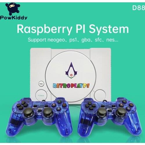 POWKIDDY D88 Retro Game Console HD Raspberry Pie 30 Simulator Retro Player Console Games Bulit In 7000 Games Double Gamepads