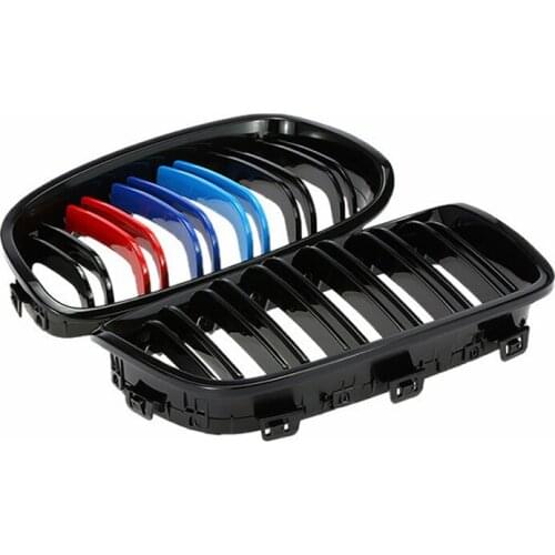 A Pair For BMW F20 F21 1 Series 2011 2012 2013 2014 Front Kidney Grill Grilles Car Stying Racing Grills Auto Accessories