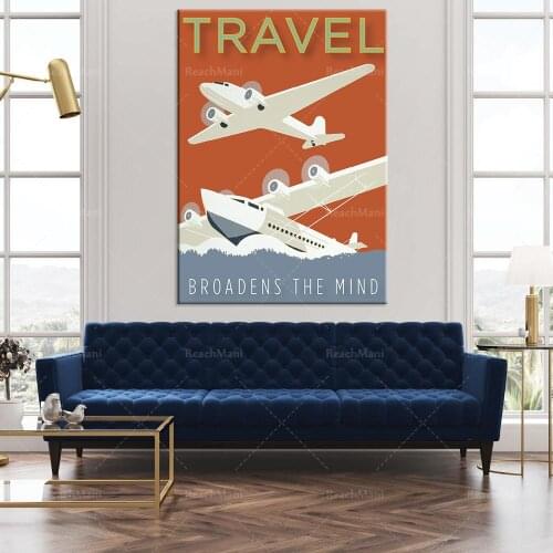 Retro aviation art poster printing, travel theme village cave decoration, airplane wall art, positive quotes, pilot gifts, airpl