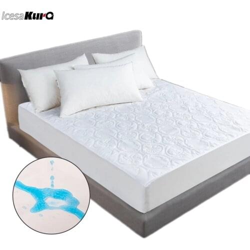 Quilted Waterproof Mattress Protector Queen Solid Color Bed Spread Bed Cover King Size Soft Fitted Sheet Cover with Elastic