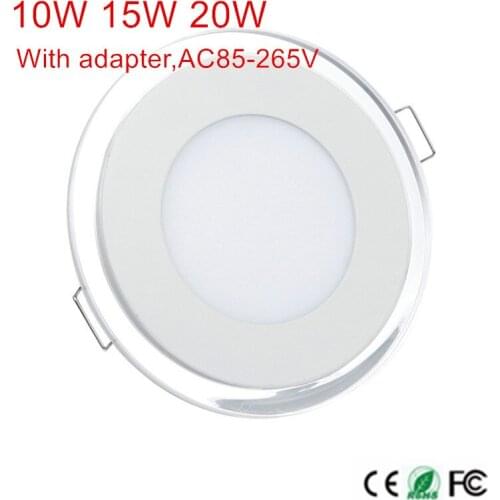 Free Shipping 10W 15W 20W LED Panel Light Ultra Slim LED Ceiling Downlight with driver AC85-265V Warm White/Cold White + Bule