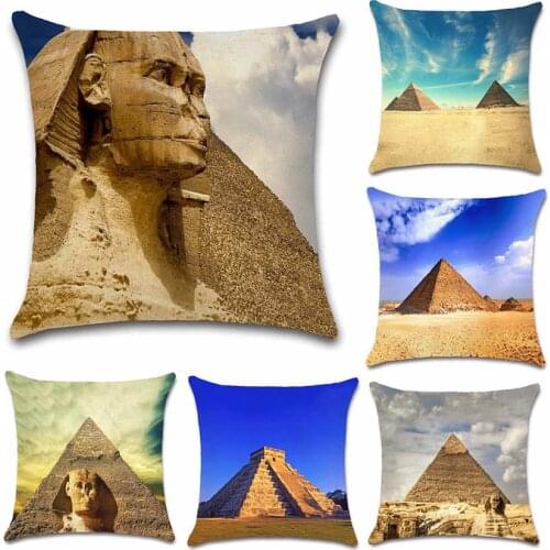 World famous building scenery Egyptian pyramids photos Cushion Cover decoration for home sofa chair pillow case friend kids gift