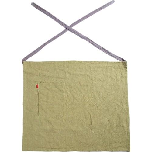 Japanese And Korean Home Kitchen Literary Cotton Linen Bust Apron Coffee Fower Shop Custom LOGO Overalls