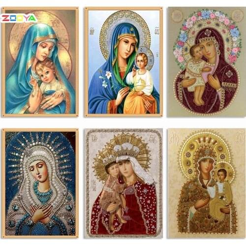 Zooya 5D Diamond Painting Cross Stitch 6 Picture Religion Icon Diamond Embroidery Mosaic New Year Decoration Gift Handmake 2Zj05