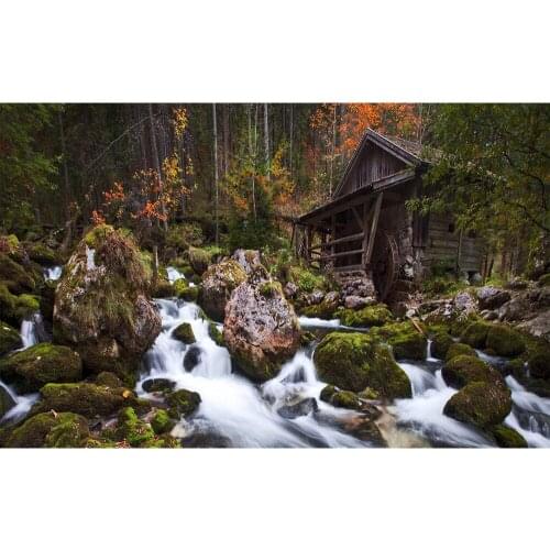 100% 5d Diamond Painting Mill Creek Falls Autumn Scenery DIY Diamond Embroidery Mosaic diamond art 3d Picture pastes