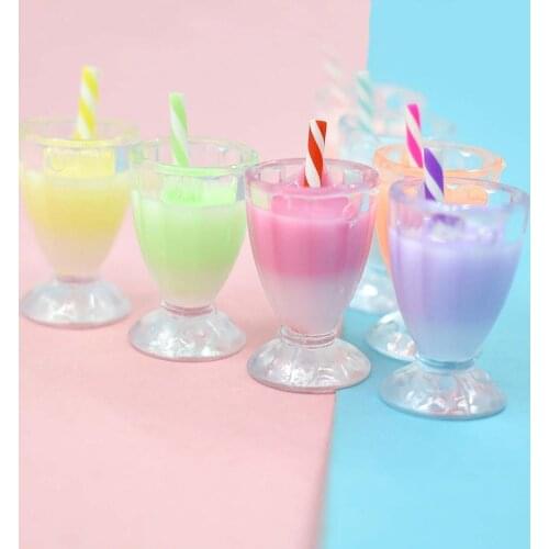2Pcs Simulation Miniature Kids Handicraft Toys Plastic Drink Cups Ornament Gifts for Photography