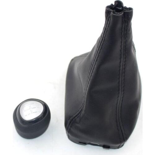 5 6 Speed Car Shift Gear Knob Covered Leather For SAAB 9-3 2003 2004 2005 2006 2007 2008 - 2012