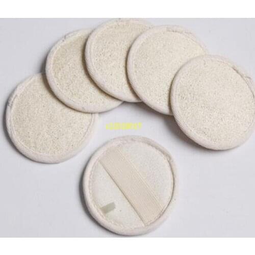 8*8cm Round Shape Natural Loofah Pad Back Loofah Sponge Bath Shower Face Body Exfoliator