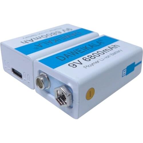 100% Orignal 9V High Capacity Li-ion Rechargeable Battery Micro USB Battery 9V Lithium for Microphone Toy USB Charging Cable