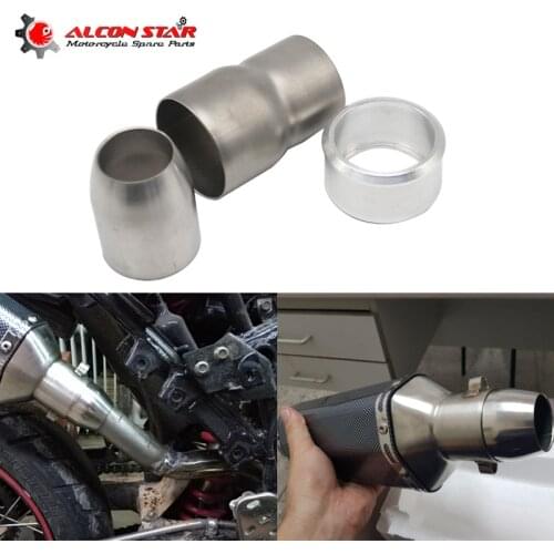 Alconstar 1PCS 60mm to 51mm to 38mm Motorcycle Exhaust Adapter Reducer Connector Pipe For Most 60mm 51mm Exhaust