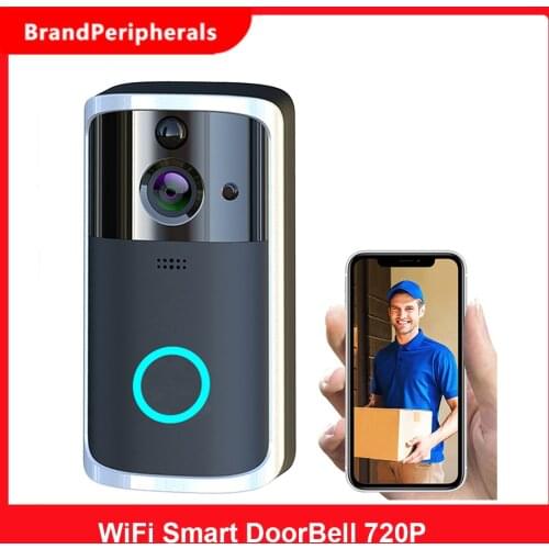 WiFi Smart DoorBell 720P 2-way Audio Video Doorbell Support Infrared Night View PIR Motion Sensor Android IOS APP Remote Control