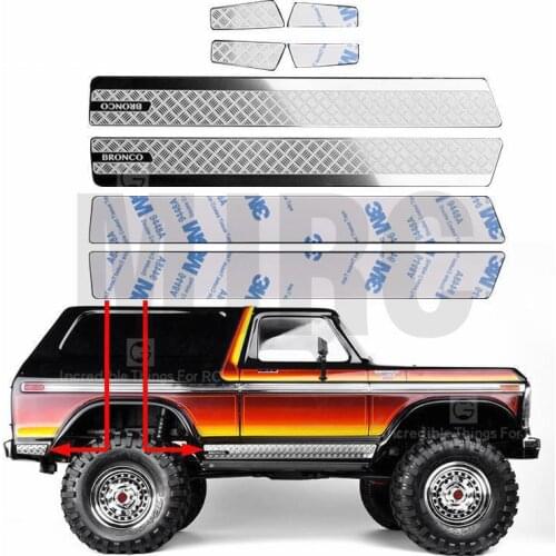 Side skirt metal badge trim strip for Traxxas TRX-4 Bronco 82046-4 Scratch prevention