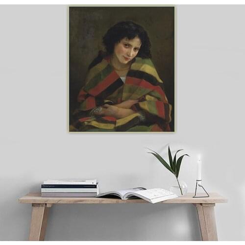 Citon William Adolphe Bouguereau《Frileuse》Canvas Oil Painting Artwork Poster Picture Wall Background Decor Home Decoration