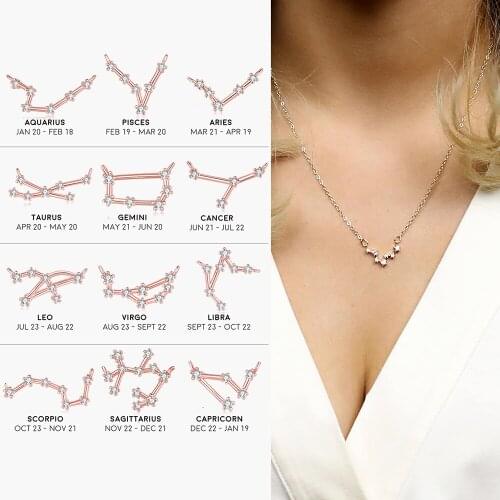 DOUBLE FAIR Women's Pendants Zodiac Signs