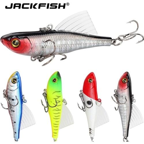 JACKFISH VIB Fishing Lure Artificial Bait 6.8cm/13g Hard Fishing Bait Squid bait With Fins Crankbait Fishing Tackle Pesca