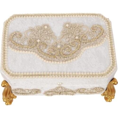 Elegant Multifunction Velvet Pearly Storage Box Organizer Jewellry Crate Box Treasure Makeup Chest Cosmetics Storage Home Decor