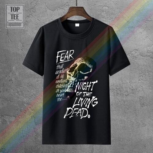 Mens Black T Shirt Night Of The Living Dead B Movie Horror Cult Skull S 5Xl