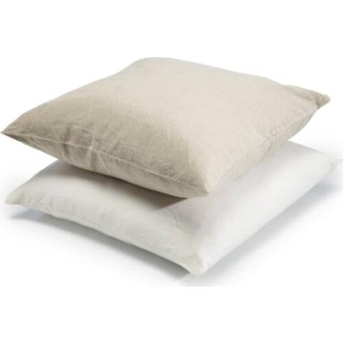 Terse zipper 100% Nature Linen Square Pillowcase solid Color French Linen Pillowcover