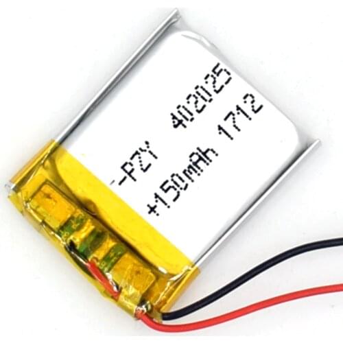 3.7V 150 mAh Li-Polymer Rechargeable Battery 402025 Li Po ion for GPS Bluetooth MP3 MP4 042025