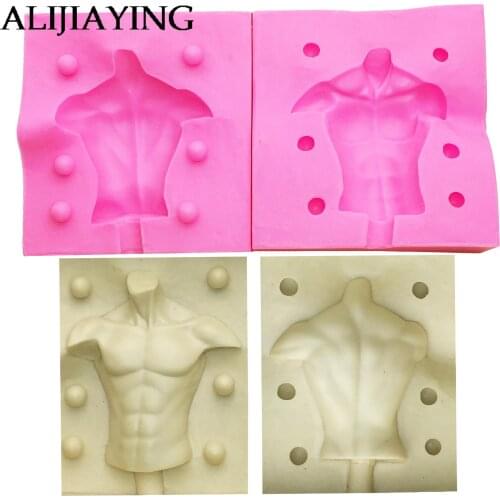 M1108 Sexy man boy Body Silicone Soap Candle Molds Cake Cookie Mold Gum Paste Chocolate Moulds Fondant Cake Decorating Tools