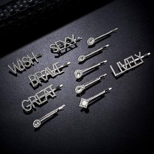 MISANANRYNE Crystal Rhinestones Hairpin Women Hair Clip Barrette Hairpin Hair Accessories Beauty Styling Tools Dropshipping