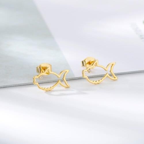 Fashion Fish Stud Earrings for Women Earring Satinless Steel Animal Earring for Couple Lovers Party Jewelry Gifts