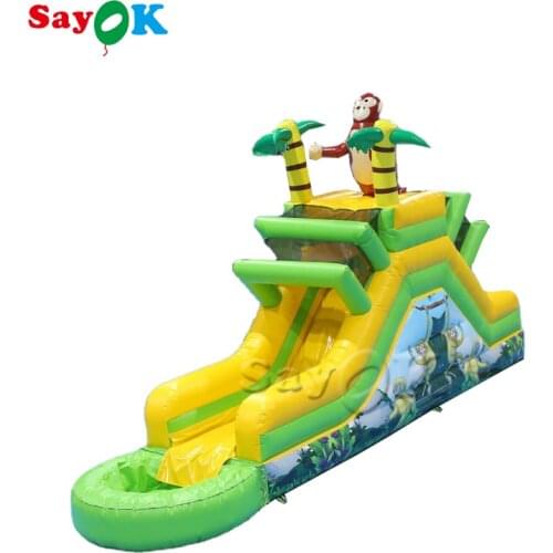 9.3x2x3.5mH PVC Inflatable Orangutan Bouncer Slide Spray Water with Water Pool for Party Event by Sea Shipping