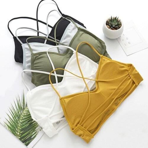 Summer Ladies Sling Underwear Comfortable Bra Tube Top With Thin Shoulder Straps Seamless Women Sexy Top Soft Lingerie