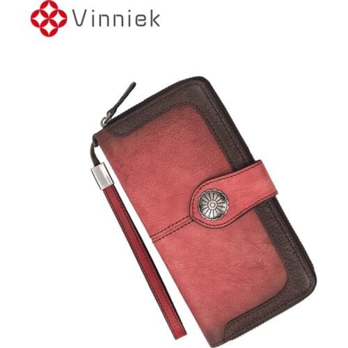 2020 New Vintage Purses Female Wallet Women Card Holder Clutch Leather For Retro Brand Small Zipper Lady Purse Woman Wallets