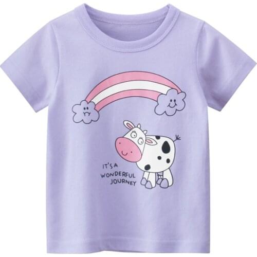 Short-sleeved source 2021 summer girls half-sleeved T-shirt top baby clothes