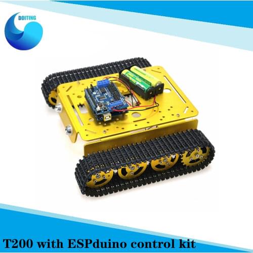 Original WiFi Metal Tank T200 by Android/iOs Phone From ESPDUINO Development Kit with 2-way Motor & 16 Way Driven Shield