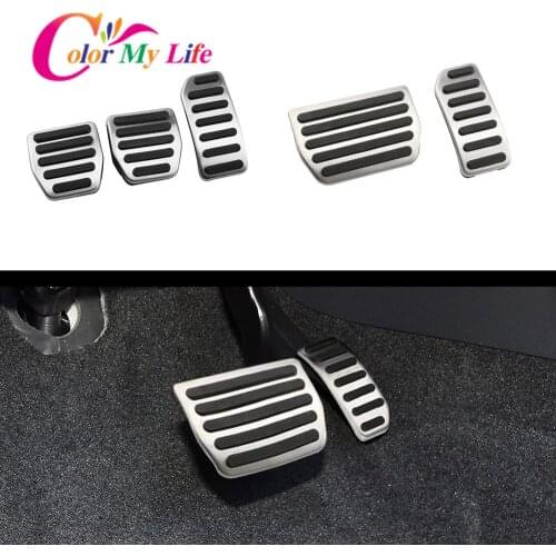 Color My Life Car Stainless Steel AT MT Gas Pedal Brake Pedals for Volvo XC60 XC70 V60 V70 S40 S60 S80L C30 Accessories Parts