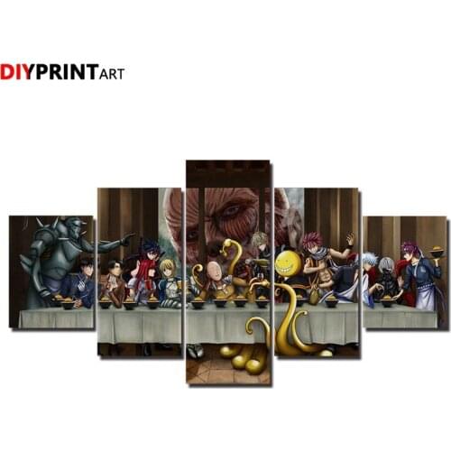 Anime Characters 5 Pieces Wall Art Paintings for Bedroom Decoration A1802