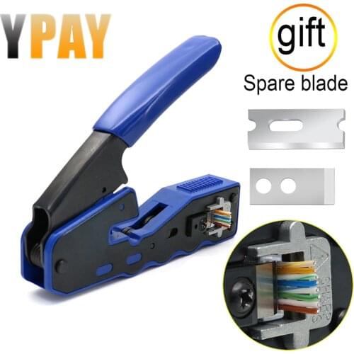 YPAY EZ rj45 crimper hand network tools pliers cat5 cat6 8p rg rj 45 ethernet cable Stripper pressing clamp tongs clip rg45 lan
