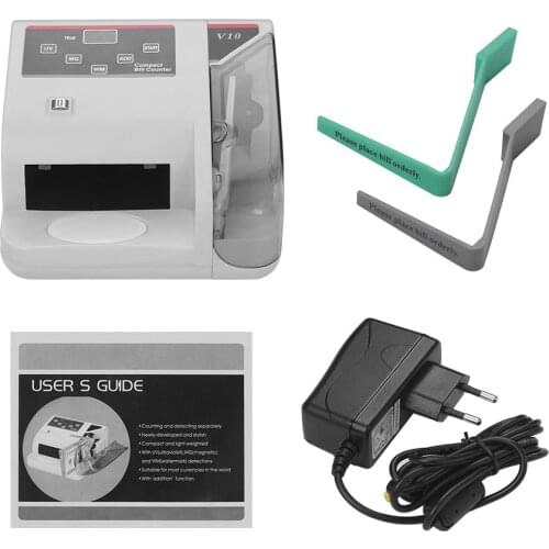 Portable Mini Money Counter Worldwide Currency Cash Banknote Bill Counting Machine Detector with UV/MG/WM Counterfeit Detection