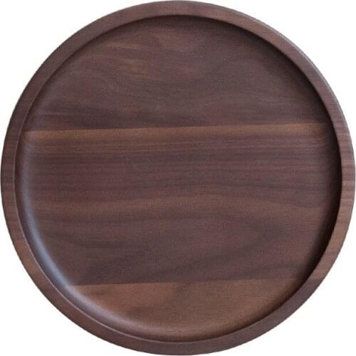 Tableware Disc Western Plate Coffee Tray Black Walnut Wooden Tray