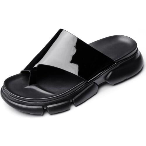 Roman Sandals Spring Anti-skid slippers Open-toed Flat-bottomed Men Summer Genuine Leather Sandals Mens Breathable Beach Shoes