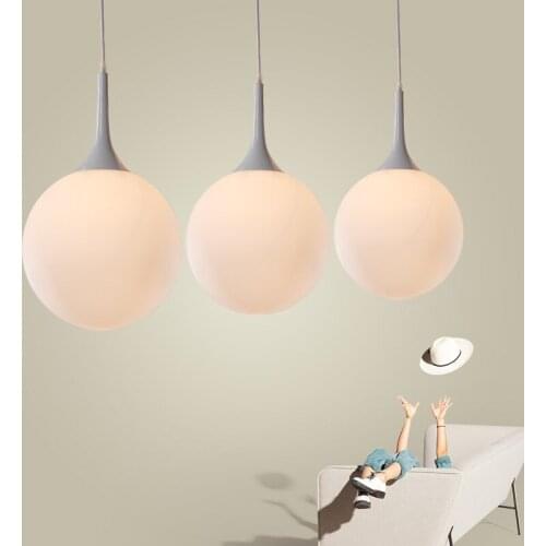 Nordic Simple White Glass Pendant Lamp Modern Fashion Restaurant Bedroom LED Lighting Creative for Bar Coffee Shop Lamp