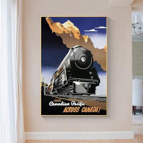 SP003 Silk Cloth Wall Poster 1947 Vintage Train Travel Art Home Decoration Gift